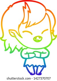 dibujo de una caricatura de una chica vampiresa riéndose