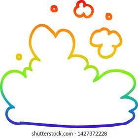 rainbow gradient line drawing of a cartoon cloud