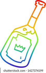 rainbow gradient line drawing of a cartoon alcoholic drink