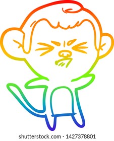 Regenbogen-Farbverlauf-Zeichnung eines verärgerten Affen