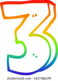 dibujo de línea de gradiente de arco iris de una caricatura número tres