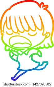 dibujo de una caricatura de una mujer hablando fuerte