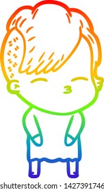 Regenbogen-Farbverlauf-Zeichnung einer Cartoon-Beschneidungshemmerin