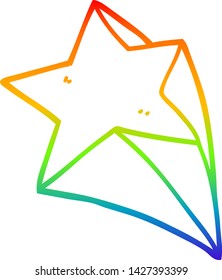 dibujo de líneas de gradiente de arco iris de estrellas de dibujos animados