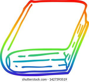 dibujo de línea de gradiente de arco iris de un libro antiguo de dibujos animados