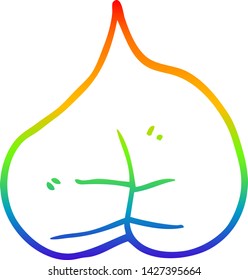 rainbow gradient line drawing of a cartoon leaf