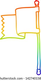 desenho de linha de gradiente do arco-íris de uma bandeira azul de desenho animado