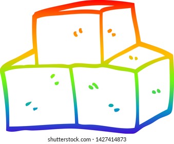 dibujo de línea de gradiente de arco iris de bloques de brisa de dibujos animados