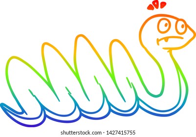 dibujo de una serpiente de dibujos animados con gradiente de arco iris