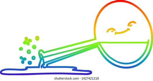 Regenbogengradientenzeichnung eines Cartoons verschütteter Chemikalien