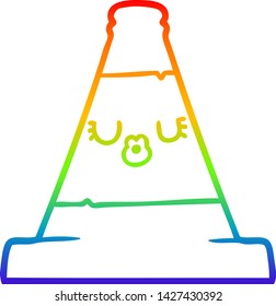 Regenbogen-Farbverlauf-Zeichnung eines Cartoon-Straßenkeulens