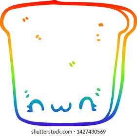 dibujo de una rebanada de pan con gradiente de arco iris