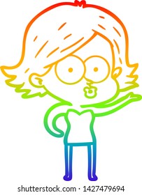 Regenbogengradientenzeichnung einer Cartoon-Girl-Zeichnung