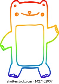 dibujo de una línea de degradado de un oso de peluche de dibujos animados