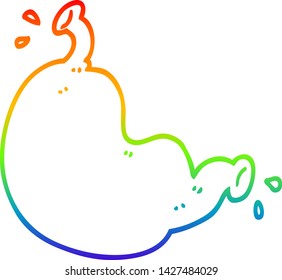 dibujo de una línea de gradiente de arco iris de un órgano de dibujos animados
