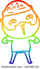 Regenbogen-Farbverlauf-Zeichnung eines Cartoons glücklicher Bärenmann