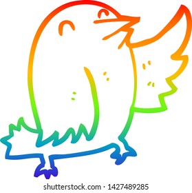 Regenbogengradientenzeichnung eines Cartoon-Vogels