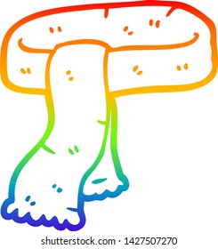 dibujo de la línea de gradiente del arco iris de una bufanda de dibujos animados