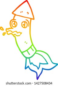 Regenbogengradientenzeichnung eines Cartoon-Feuerwerks