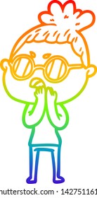 Regenbogen-Farbverlauf-Zeichnung einer lästigen Frau
