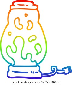 rainbow gradient line drawing of a cartoon lava lamp