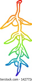 Regenbogengradientenzeichnung einer Cartoon-Pflanze
