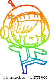 dibujo de una astronauta llorando con caricatura