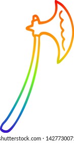 Regenbogengradientenzeichnung einer Cartoon-Axt