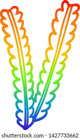 dibujo de una línea de gradiente de arco iris de hebras de trigo