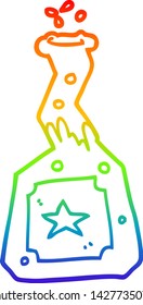 dibujo de línea de gradiente de arco iris de una serie de pociones de experimentos de dibujos animados