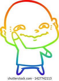 dibujo de una línea de gradiente de arco iris de un tipo espeluznante de caricatura