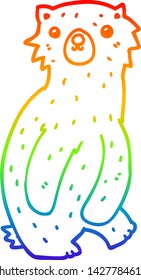 Regenbogengradientenzeichnung eines Cartoon-Bären