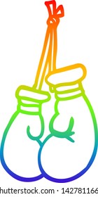 desenho de linha de gradiente arco-íris de luvas de boxe de desenho animado