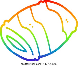 rainbow gradient line drawing of a cartoon pillow