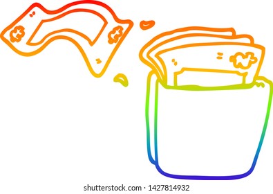 dibujo de una cartera de dibujos animados llena de dinero