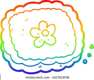 dibujo de la línea de gradiente del arco iris de una galleta de dibujos animados