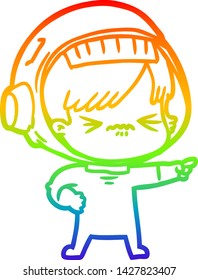 Regenbogengradientenzeichnung einer Astronautin