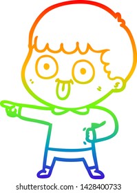 rainbow gradient line drawing of a cartoon man staring