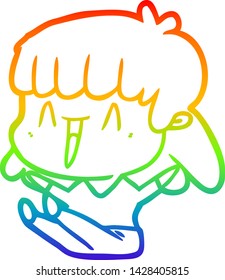 dibujo de una mujer de dibujos animados con gradiente de arco iris