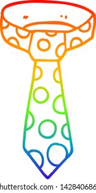 dibujo de una corbata con motivos de dibujos animados en gradiente arco iris