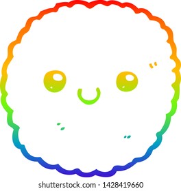 dibujo de la línea de gradiente del arco iris de una galleta de dibujos animados