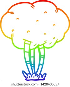 rainbow gradient line drawing of a Cartoon tree