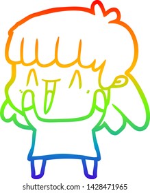 Regenbogengradientenzeichnung einer Cartoon-Frau