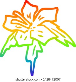 dibujo de una flor exótica con gradiente de arco iris