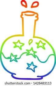 dibujo de una poción mágica de dibujos animados con gradiente arco iris