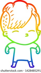 dibujo de una chica de la caricatura con gradiente de arco iris
