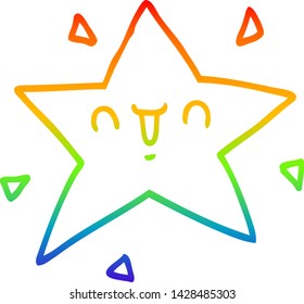 dibujo de una estrella feliz con gradiente arco iris