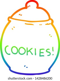 dibujo de una cola de gradiente de arcoiris de una galleta de dibujos animados