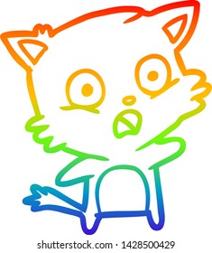 Regenbogengradientenzeichnung einer Cartoon Katze