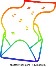 rainbow gradient line drawing of a cartoon long letter